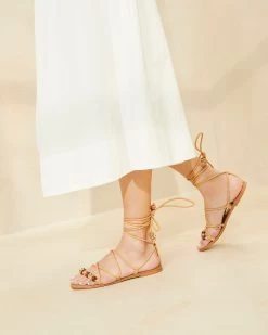 Loeffler Randall Colleen Honey Knot Lace-Up Sandal -Outlet Velin Studio Store COLLEEN NB HONEY 025copy
