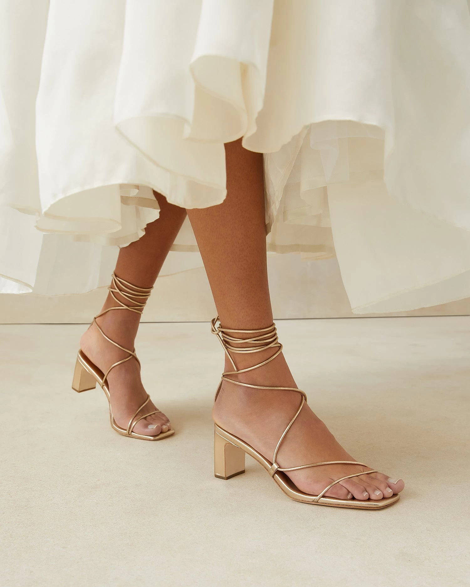 Loeffler Randall Cosette Champagne Ankle Wrap Heel 5 Loeffler Randall Cosette Champagne Ankle Wrap Heel - Image 5