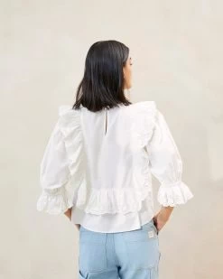 Loeffler Randall Cosima White Heart Embroidery Blouse -Outlet Velin Studio Store COSIMA CTN WHITE 089copy b2847433 1cd5 466f 9bf2 bb5fedce9170