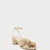 Loeffler Randall Dahlia Gold Pleated Bow Heel