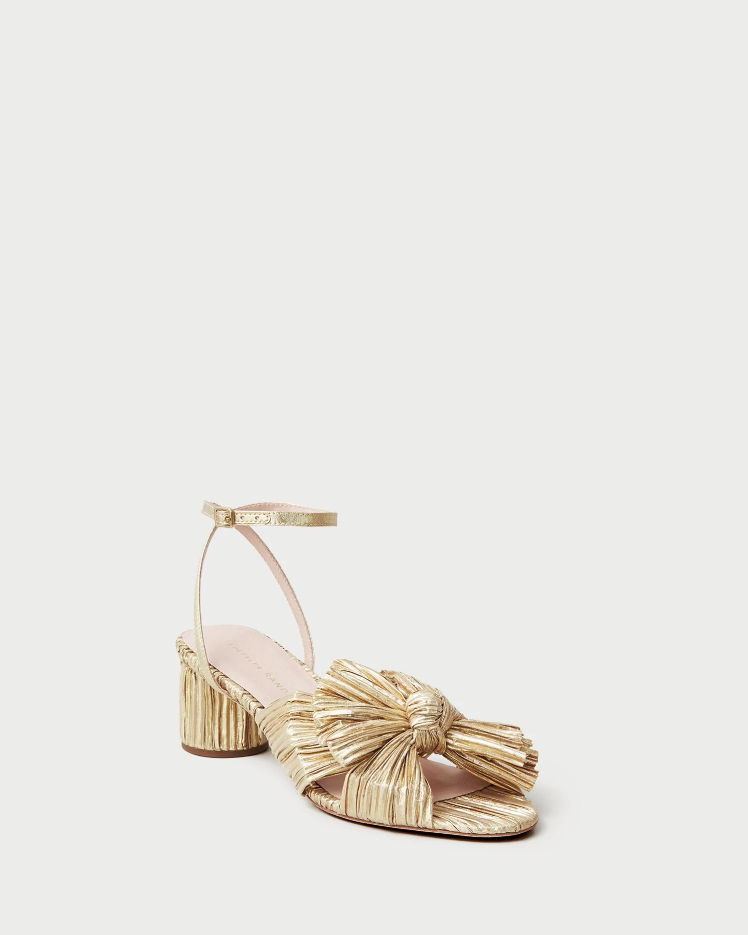Loeffler Randall Dahlia Gold Pleated Bow Heel 1 Loeffler Randall Dahlia Gold Pleated Bow Heel