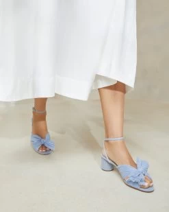 Loeffler Randall Dahlia Blue Pleated Bow Heel -Outlet Velin Studio Store DAHLIA PLFV BLUE 5