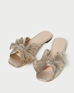 Loeffler Randall Daphne Champagne Bow Slide -Outlet Velin Studio Store DAPHNE PLA CHAMP 4