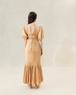 Loeffler Randall Darlene Parchment Crocheted Ruffle-Hem Dress 5 Loeffler Randall Darlene Parchment Crocheted Ruffle-Hem Dress -Outlet Velin Studio Store DARLENE CR PARCH 097copy