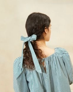 Loeffler Randall Dee Nutmeg/Gingham Bow Scrunchies -Outlet Velin Studio Store DEE MCTN NMGG 030copy