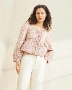 Loeffler Randall Donna Ditsy Floral Tie-Front Jacket