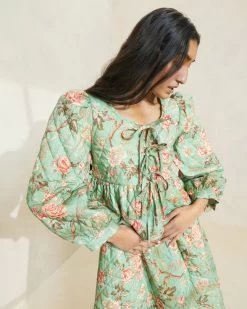 Loeffler Randall Donna Sage Floral Tie-Front Jacket