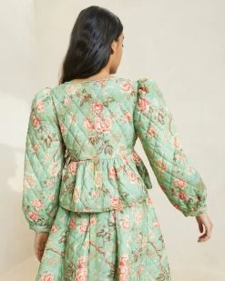 Loeffler Randall Donna Sage Floral Tie-Front Jacket -Outlet Velin Studio Store DONNA SAGEBF 3499 1