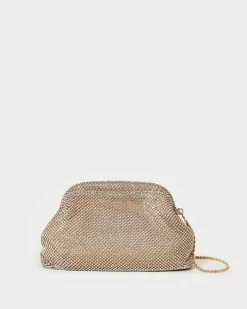 Loeffler Randall Doreen Gold Diamanté Frame Pouch