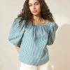Loeffler Randall Eliza Green Gingham Tent Blouse