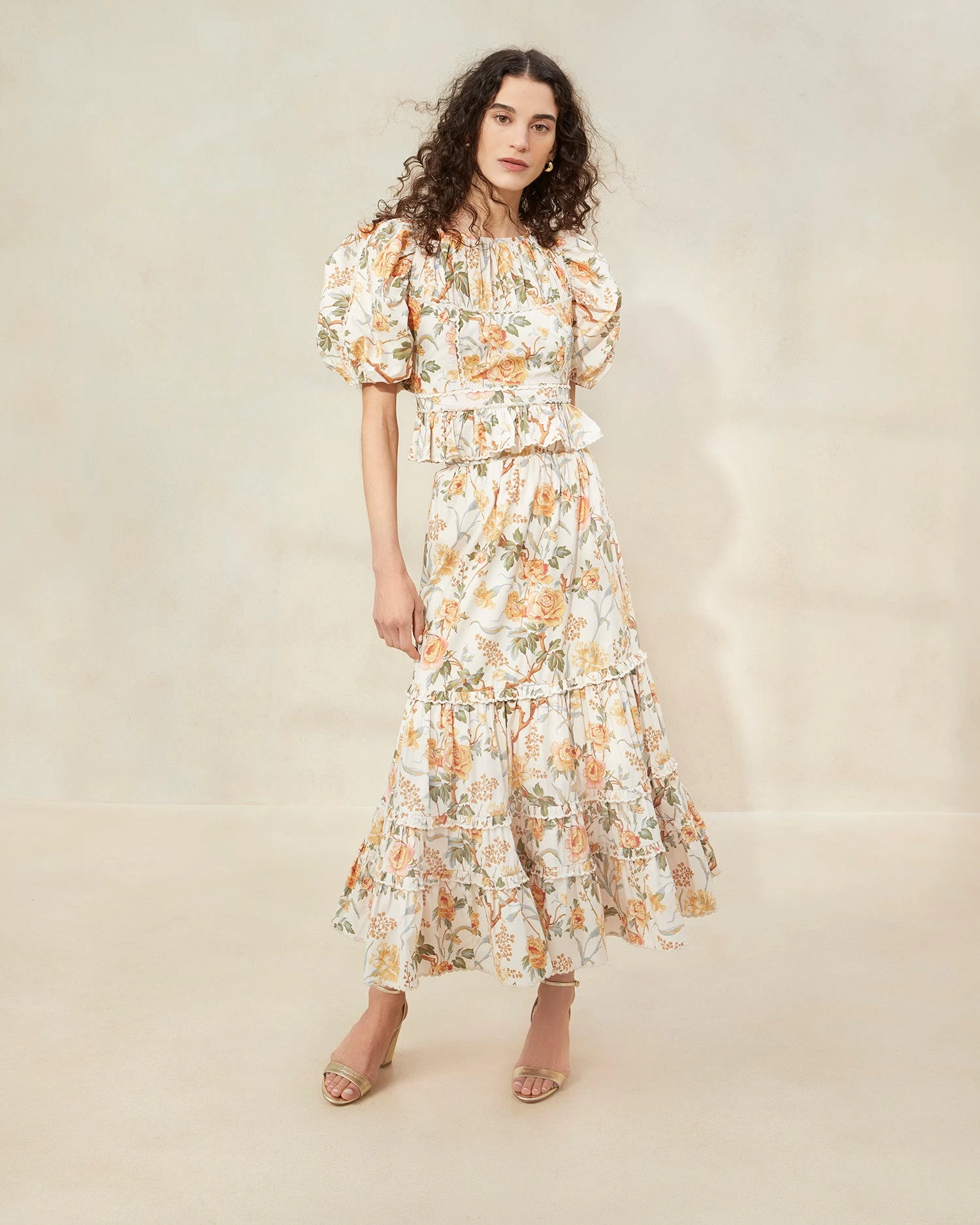 Loeffler Randall Ellie Floral Scalloped Midi Skirt 2 Loeffler Randall Ellie Floral Scalloped Midi Skirt - Image 2