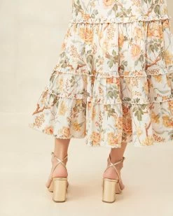 Loeffler Randall Ellie Floral Scalloped Midi Skirt -Outlet Velin Studio Store ELLIE CBFFL 125copy2 1