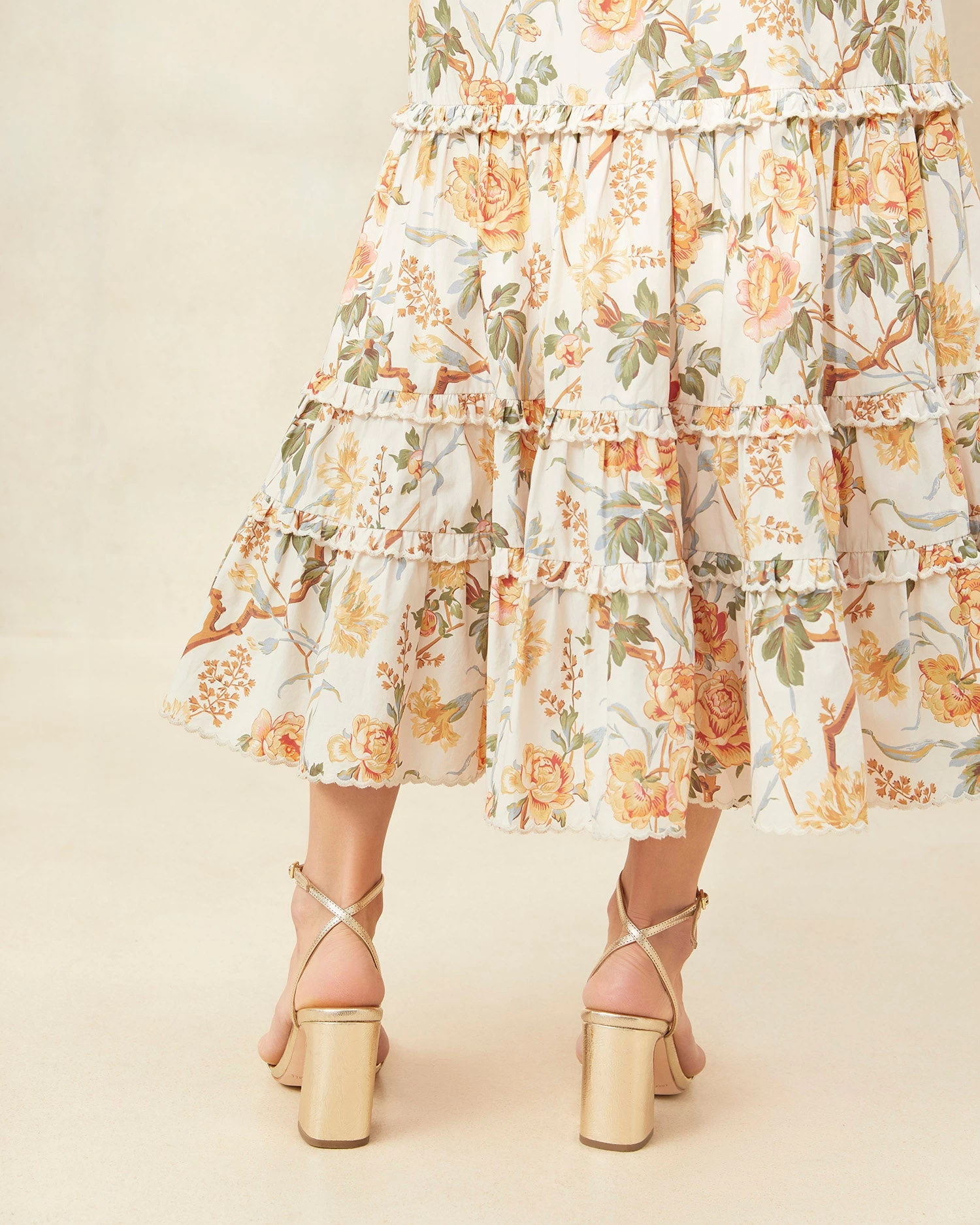 Loeffler Randall Ellie Floral Scalloped Midi Skirt 3 Loeffler Randall Ellie Floral Scalloped Midi Skirt - Image 3