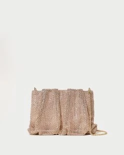 Loeffler Randall Ember Peach Diamanté Gathered Clutch