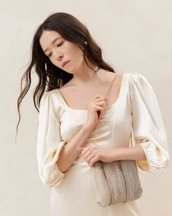 Loeffler Randall Ember Opal Diamanté Gathered Clutch -Outlet Velin Studio Store EMBER DIAM OPAL 041copy