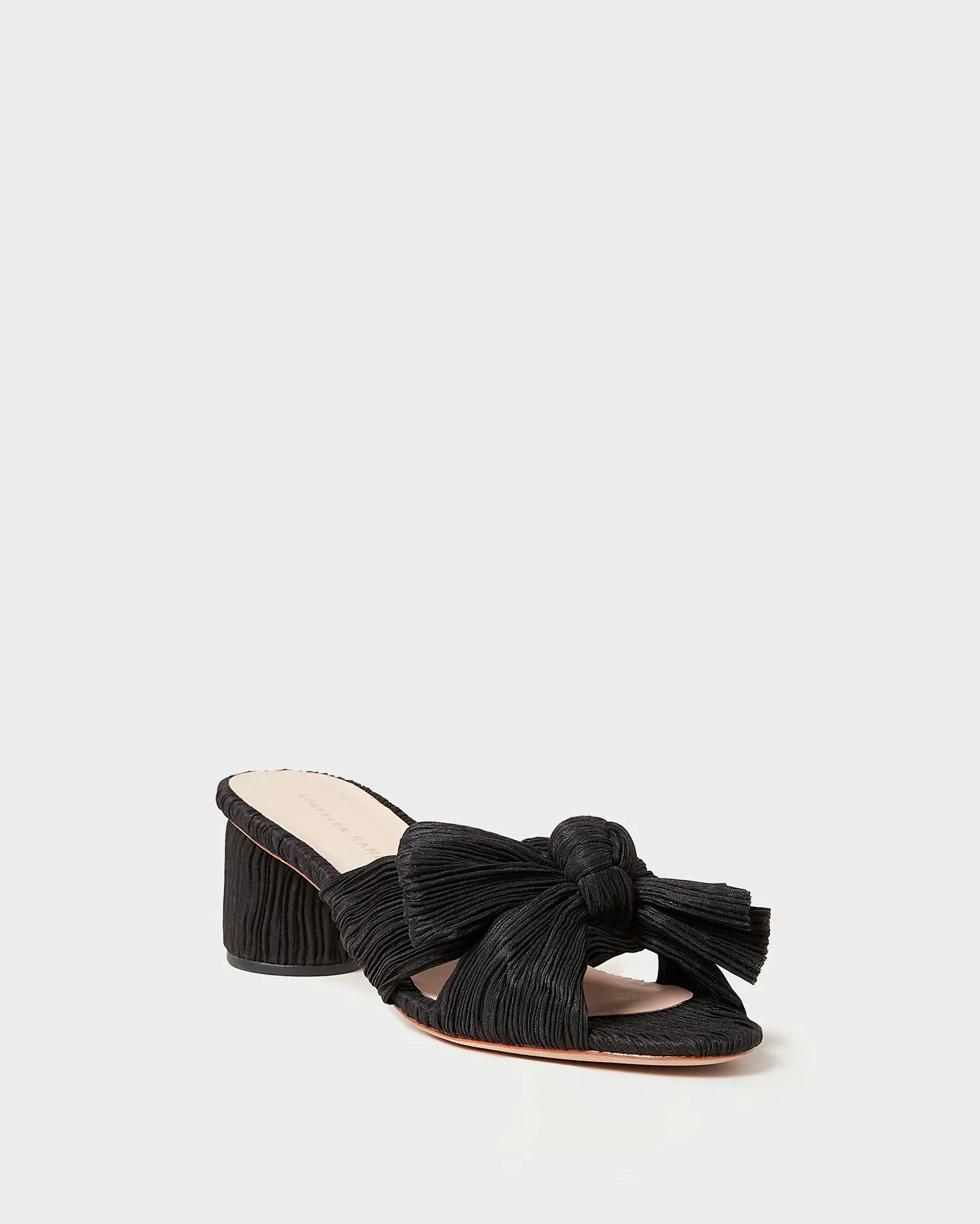 Loeffler Randall Emilia Black Pleated Bow Heel 1 Loeffler Randall Emilia Black Pleated Bow Heel