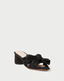 Loeffler Randall Emilia Black Pleated Bow Heel