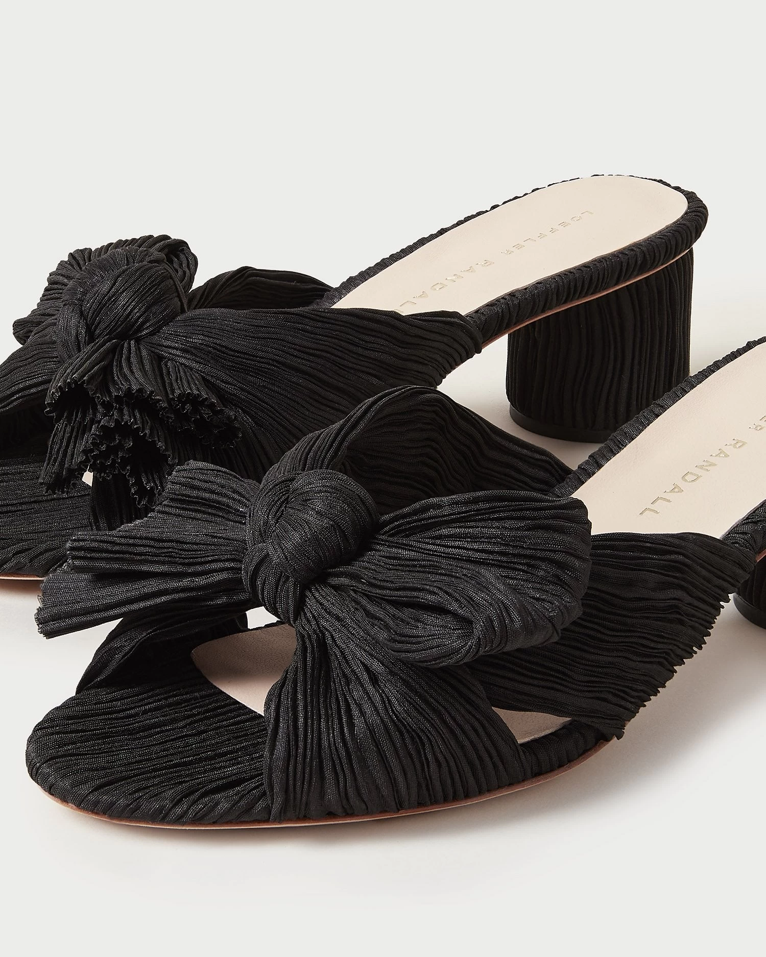 Loeffler Randall Emilia Black Pleated Bow Heel 3 Loeffler Randall Emilia Black Pleated Bow Heel - Image 3
