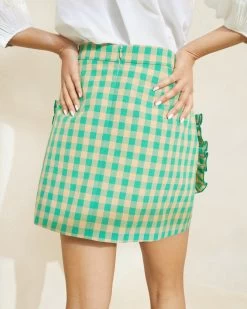 Loeffler Randall Eura Gingham Ruffle Pocket Skirt 5 Loeffler Randall Eura Gingham Ruffle Pocket Skirt -Outlet Velin Studio Store EURA GRBGI 4224