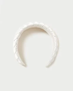 Loeffler Randall Everly Cream Puffy Woven Headband