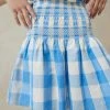 Loeffler Randall Gilles Blue Gingham Smocked Skirt