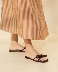 Loeffler Randall Hadley Chocolate Bow Sandal -Outlet Velin Studio Store HADLEY N CHOCO 047copy