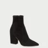 Loeffler Randall Isla Black Suede Slim Ankle Bootie