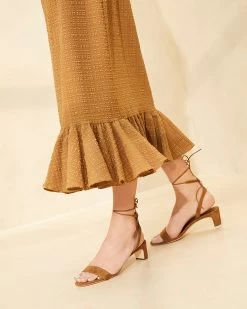 Loeffler Randall Jackie Cacao Mid Heel Sandal -Outlet Velin Studio Store JACKIE CACAO 012copy