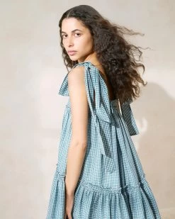 Loeffler Randall Janie Green Gingham Ruffle-Hem Dress -Outlet Velin Studio Store JANIE CTN MGRGI 091copy c219c9bf 7bc3 40b6 baa0 92b0b046c482