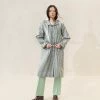 Loeffler Randall Kat Evergreen Gingham Rain Coat