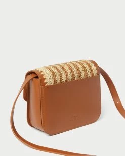 Loeffler Randall Kenton Natural/Brown Crocheted Crossbody -Outlet Velin Studio Store KENTON RL NATBC 4