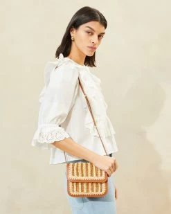 Loeffler Randall Kenton Natural/Brown Crocheted Crossbody -Outlet Velin Studio Store KENTON RL NAWHN 026copy