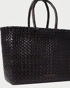 Loeffler Randall Klara Chocolate/Black Woven Tote -Outlet Velin Studio Store KLARA WL CHOBL 2
