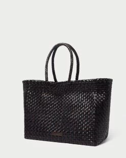 Loeffler Randall Klara Chocolate/Black Woven Tote -Outlet Velin Studio Store KLARA WL CHOBL 3