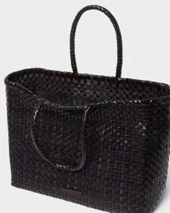 Loeffler Randall Klara Chocolate/Black Woven Tote -Outlet Velin Studio Store KLARA WL CHOBL 4