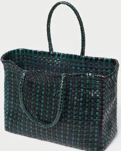 Loeffler Randall Klara Forest/Black Woven Tote 8 Loeffler Randall Klara Forest/Black Woven Tote -Outlet Velin Studio Store KLARA WL FORBL 4