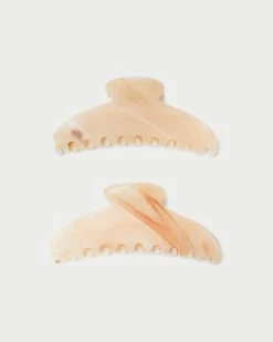 Loeffler Randall Koda Beige Marble Hair Claw