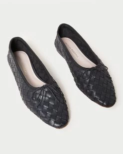 Loeffler Randall Landry Black Woven Ballet Flat -Outlet Velin Studio Store LANDRY WL BLACK 3