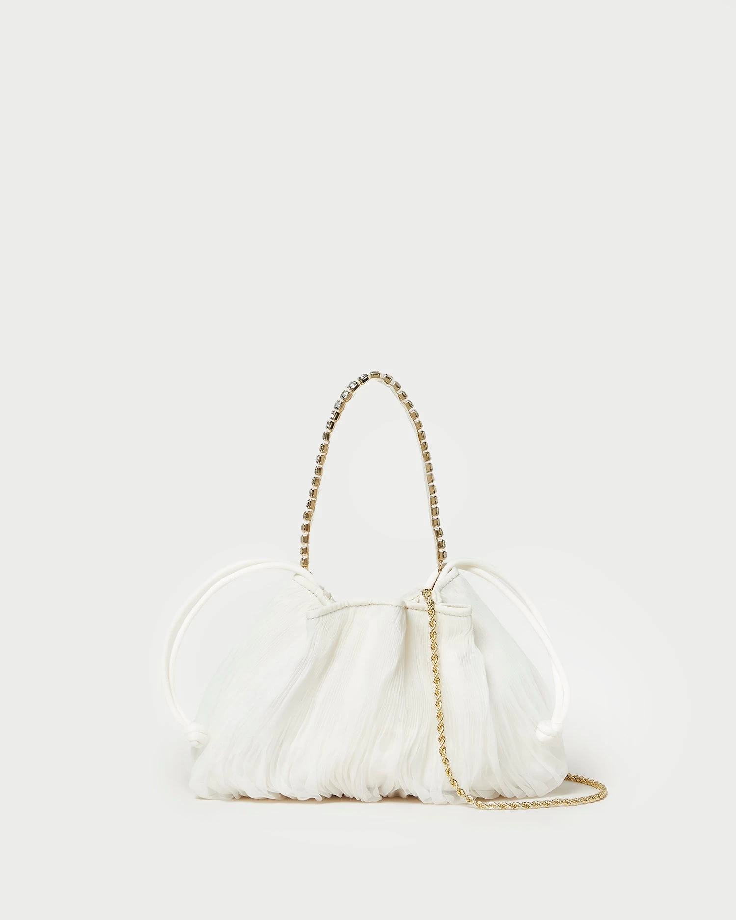 Loeffler Randall Layne Pearl/Rhinestone Pleated Pouch 1 Loeffler Randall Layne Pearl/Rhinestone Pleated Pouch
