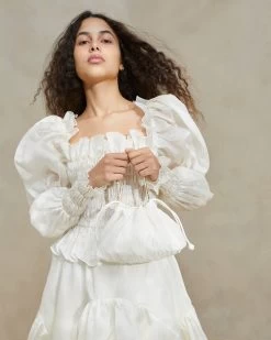 Loeffler Randall Layne Pearl/Rhinestone Pleated Pouch 9 Loeffler Randall Layne Pearl/Rhinestone Pleated Pouch -Outlet Velin Studio Store LAYNE PLFA PEARL 5