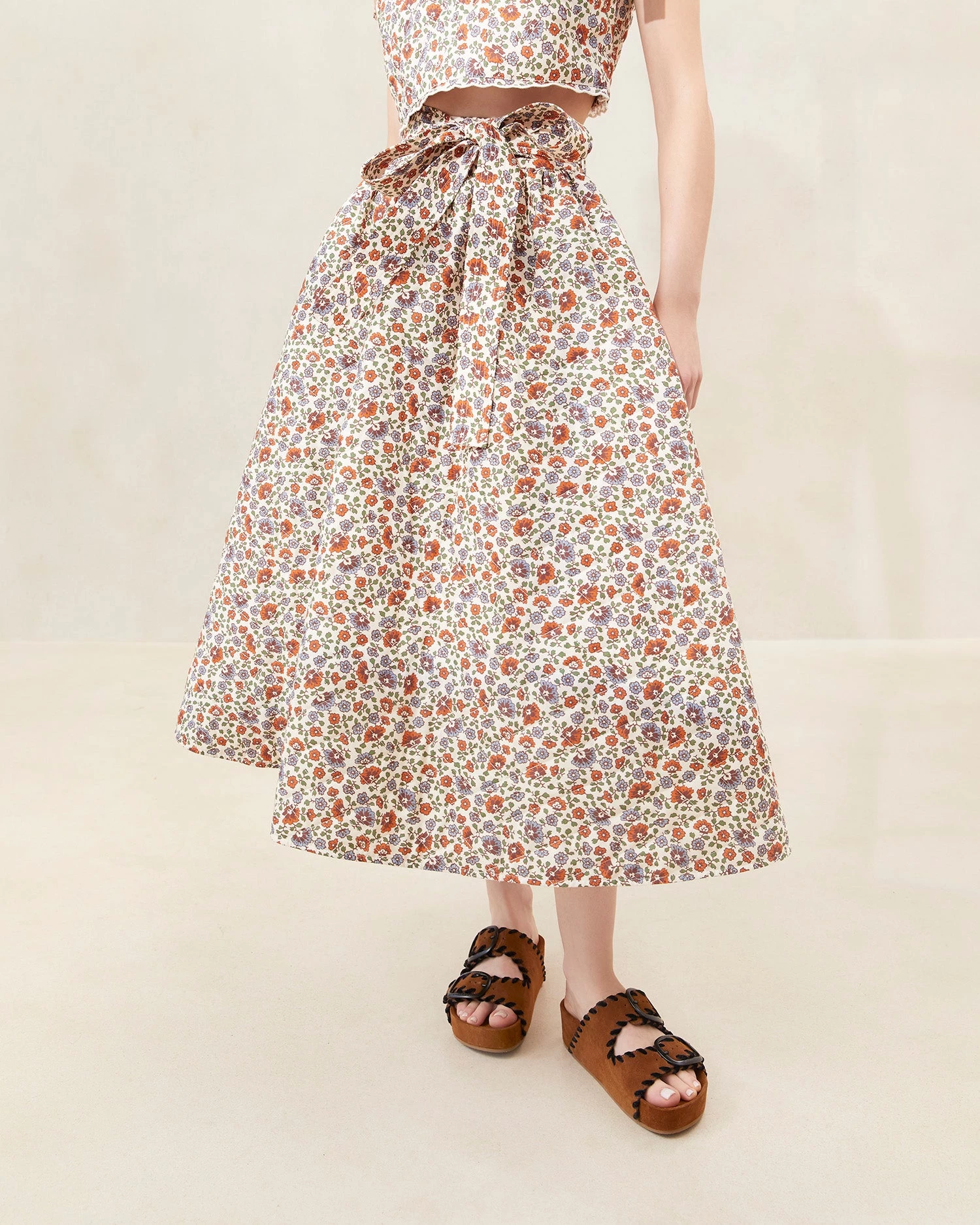 Loeffler Randall Leigh Cream Floral Quilted Skirt 1 Loeffler Randall Leigh Cream Floral Quilted Skirt