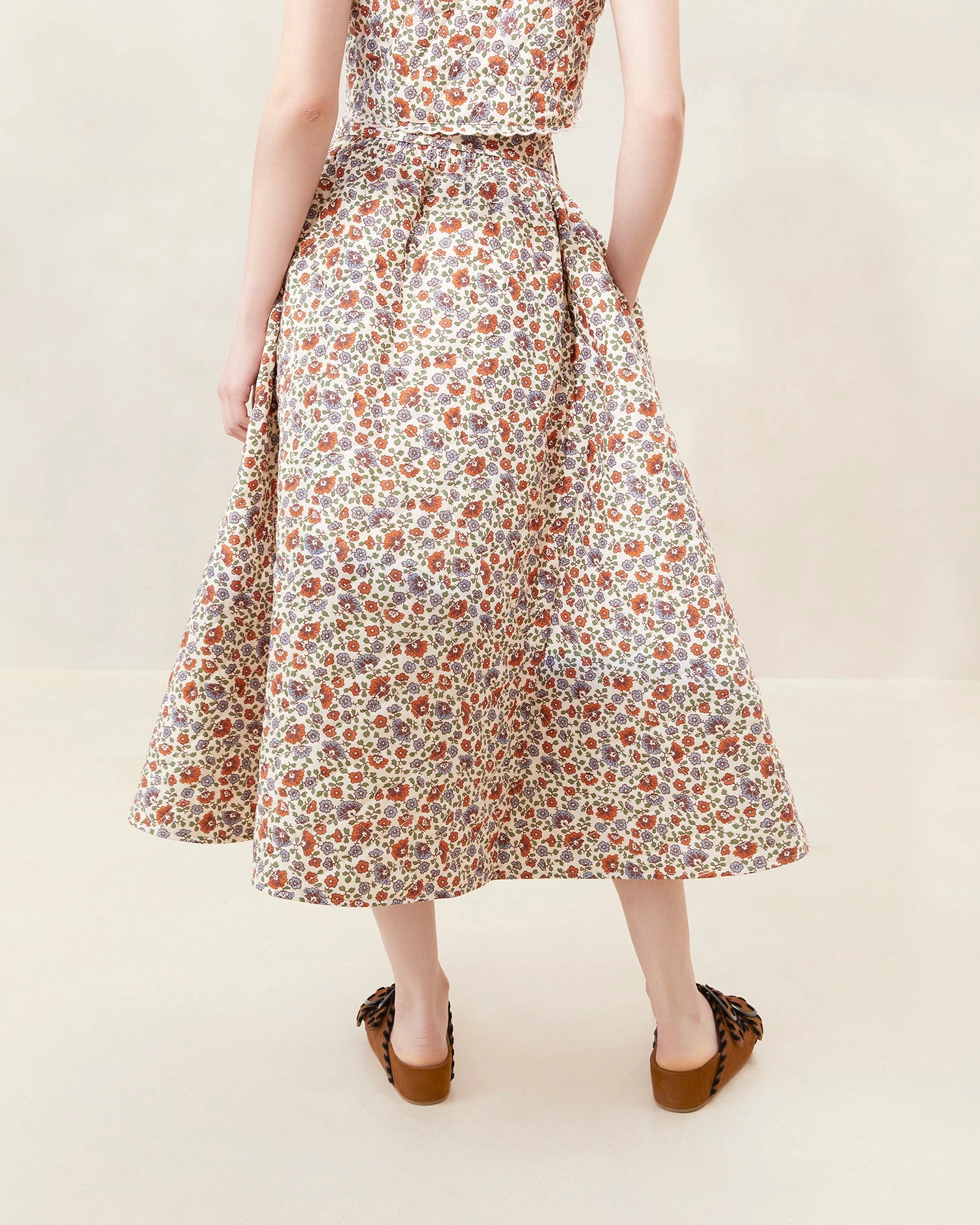 Loeffler Randall Leigh Cream Floral Quilted Skirt 3 Loeffler Randall Leigh Cream Floral Quilted Skirt - Image 3