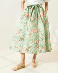 Loeffler Randall Leigh Sage Floral Quilted Skirt