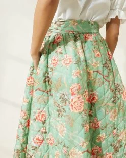 Loeffler Randall Leigh Sage Floral Quilted Skirt -Outlet Velin Studio Store LEIGH SAGEBF 4186 1