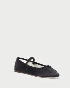 Loeffler Randall Leonie Black Satin Ballet Flat