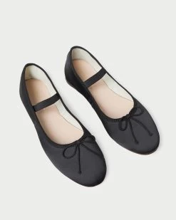 Loeffler Randall Leonie Black Satin Ballet Flat -Outlet Velin Studio Store LEIONIE SATN BLACK 3