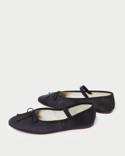 Loeffler Randall Leonie Black Satin Ballet Flat -Outlet Velin Studio Store LEIONIE SATN BLACK 4