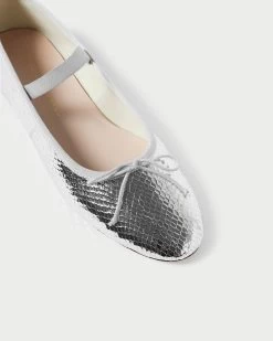 Loeffler Randall Leonie Silver Ballet Flat -Outlet Velin Studio Store LEONIE EMSK SILVR 3