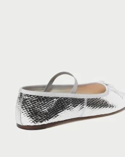 Loeffler Randall Leonie Silver Ballet Flat -Outlet Velin Studio Store LEONIE EMSK SILVR 4