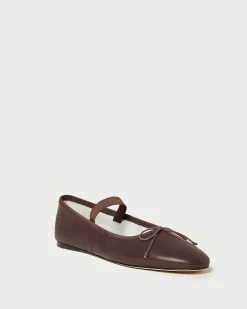Loeffler Randall Leonie Chocolate Leather Ballet Flat